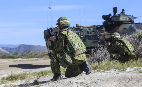 Japan Ground Self-Defense Force cameramen take photos of incoming amphibious assault vehicles during the amphibious landing exercise (PHIBLEX) for Exercise Iron Fist 2016. Capable maritime forces help ensure stability and prosperity around the world, and bilateral exercises, like Iron Fist, help partner nations improve their own maritime capability. (U.S. Marine Corps photo by Cpl. April L. Price/Released)